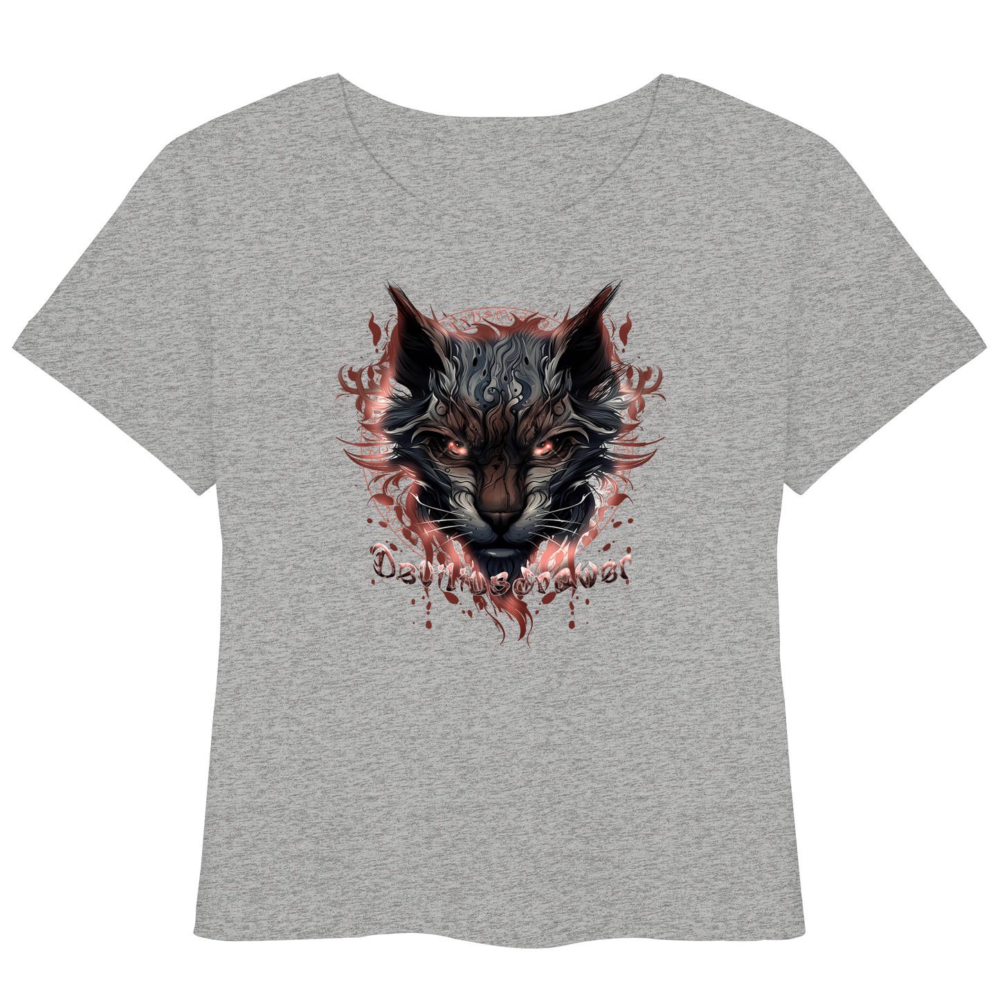Deviliusdrawer Devil Cat - Womens Organic Lightweight T-Shirt