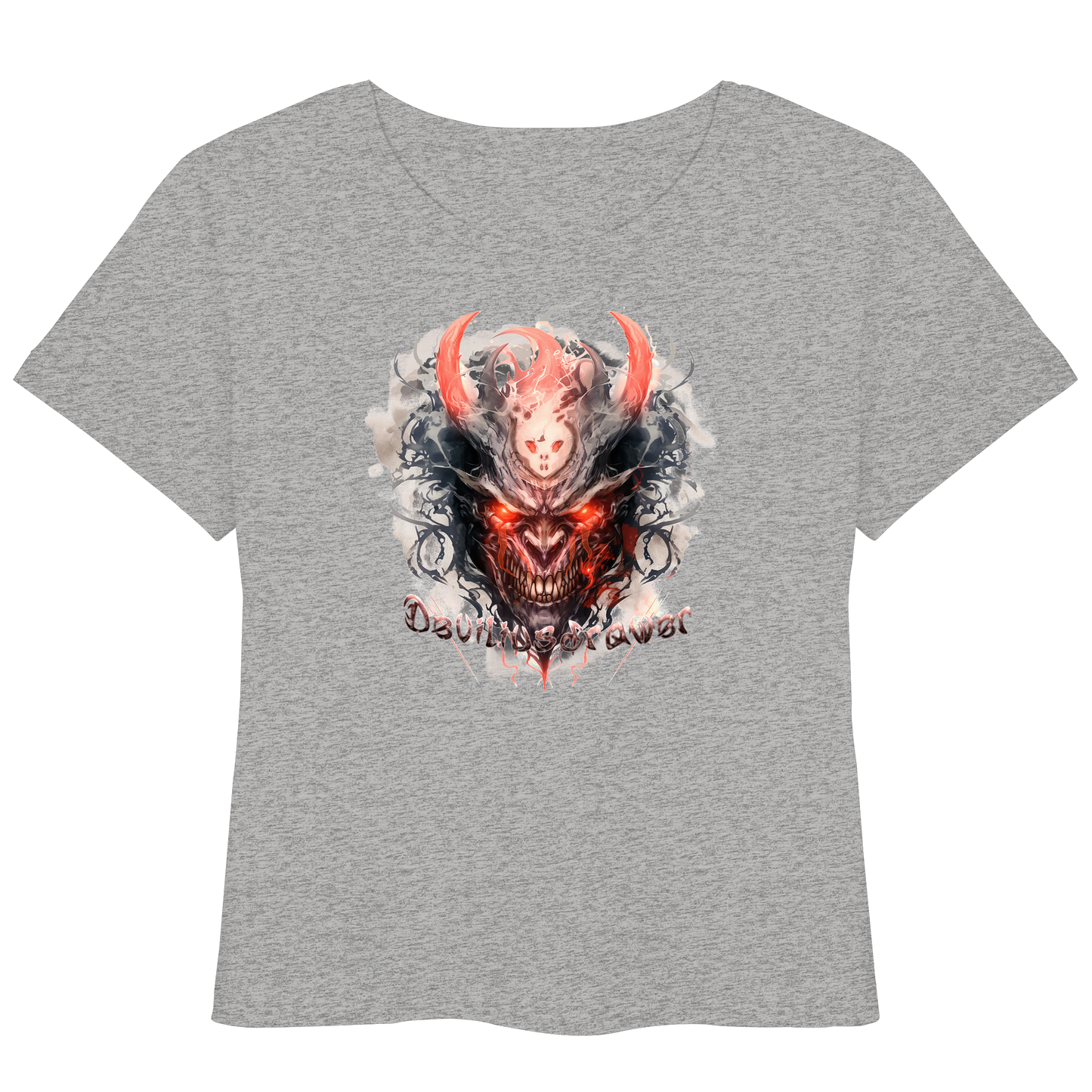 Deviliusdrawer Red Horn Devil - Womens Organic Lightweight T-Shirt
