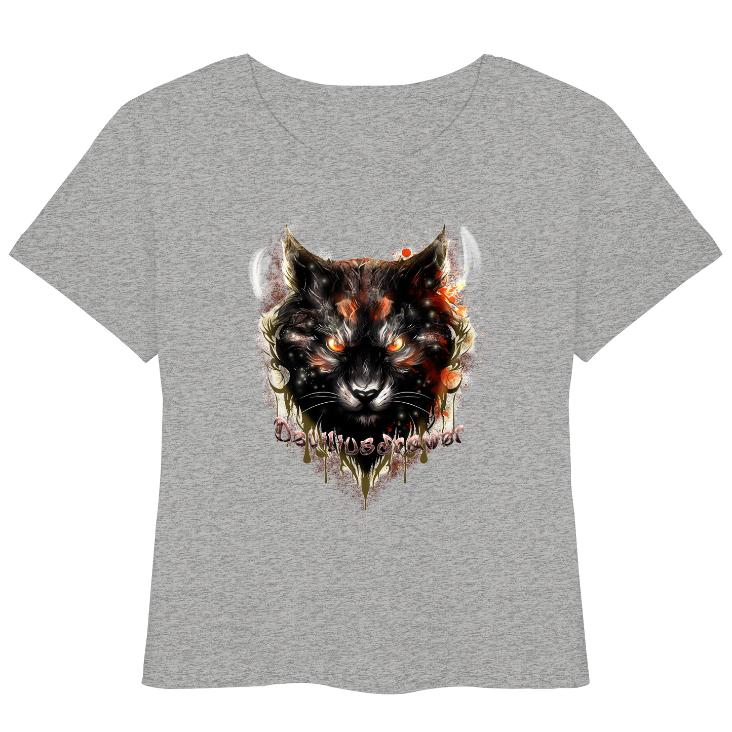 Deviliusdrawer Red Devil Cat - Womens Organic Lightweight T-Shirt