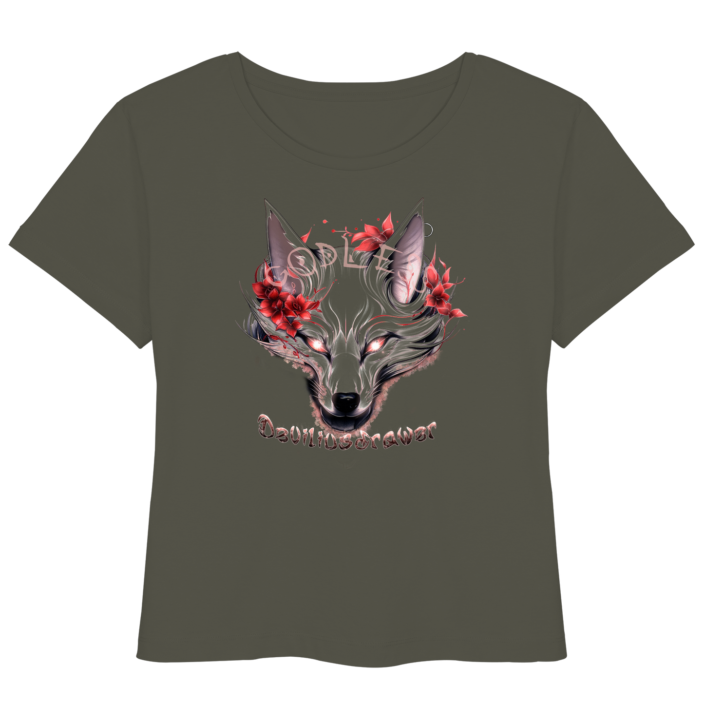 Deviliusdrawer Kitsune Wolf - Womens Organic Lightweight T-Shirt