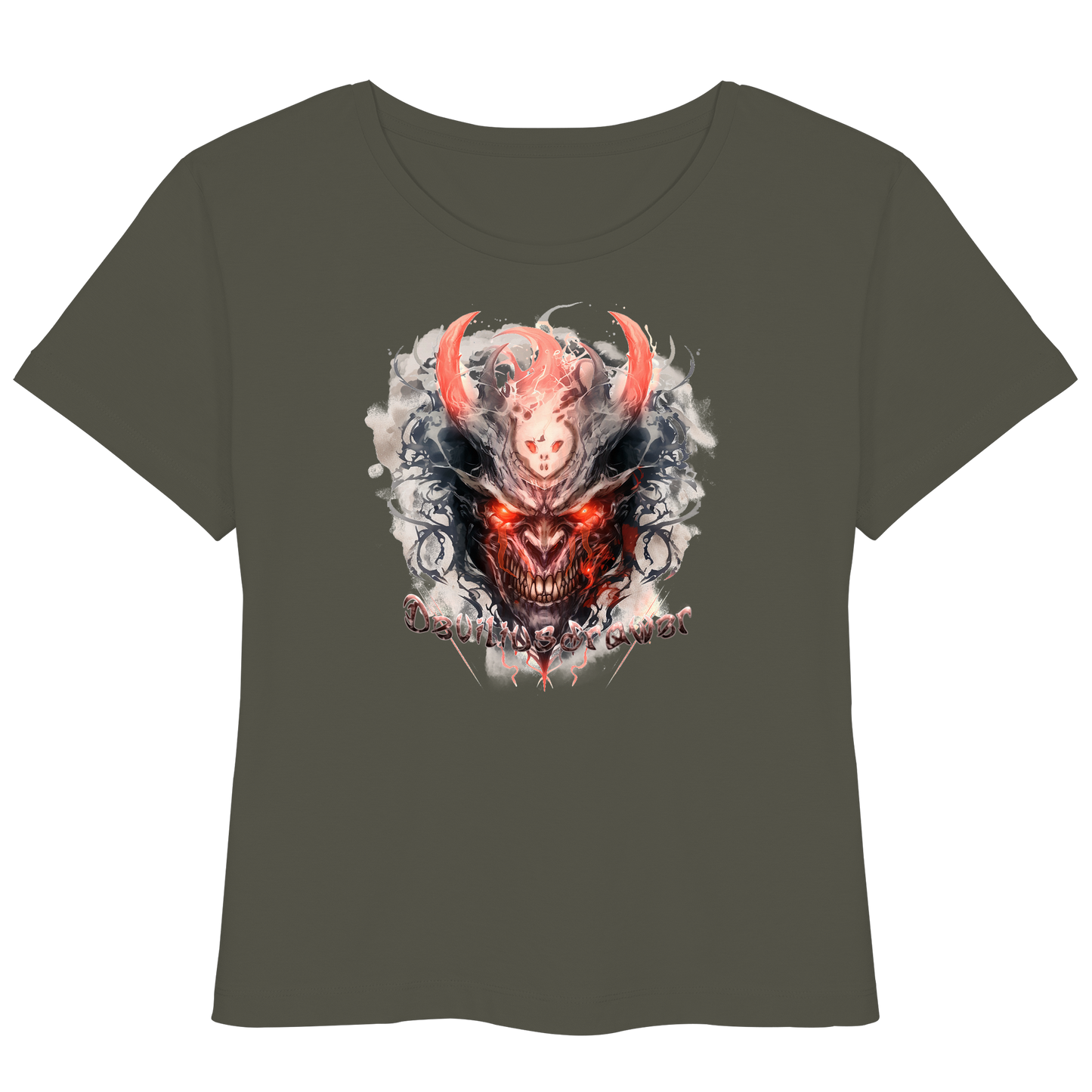 Deviliusdrawer Red Horn Devil - Womens Organic Lightweight T-Shirt