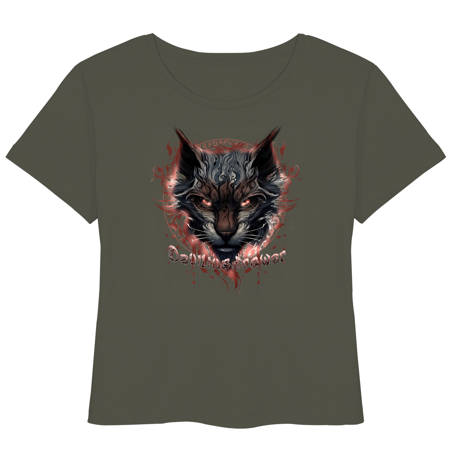 Deviliusdrawer Devil Cat - Womens Organic Lightweight T-Shirt