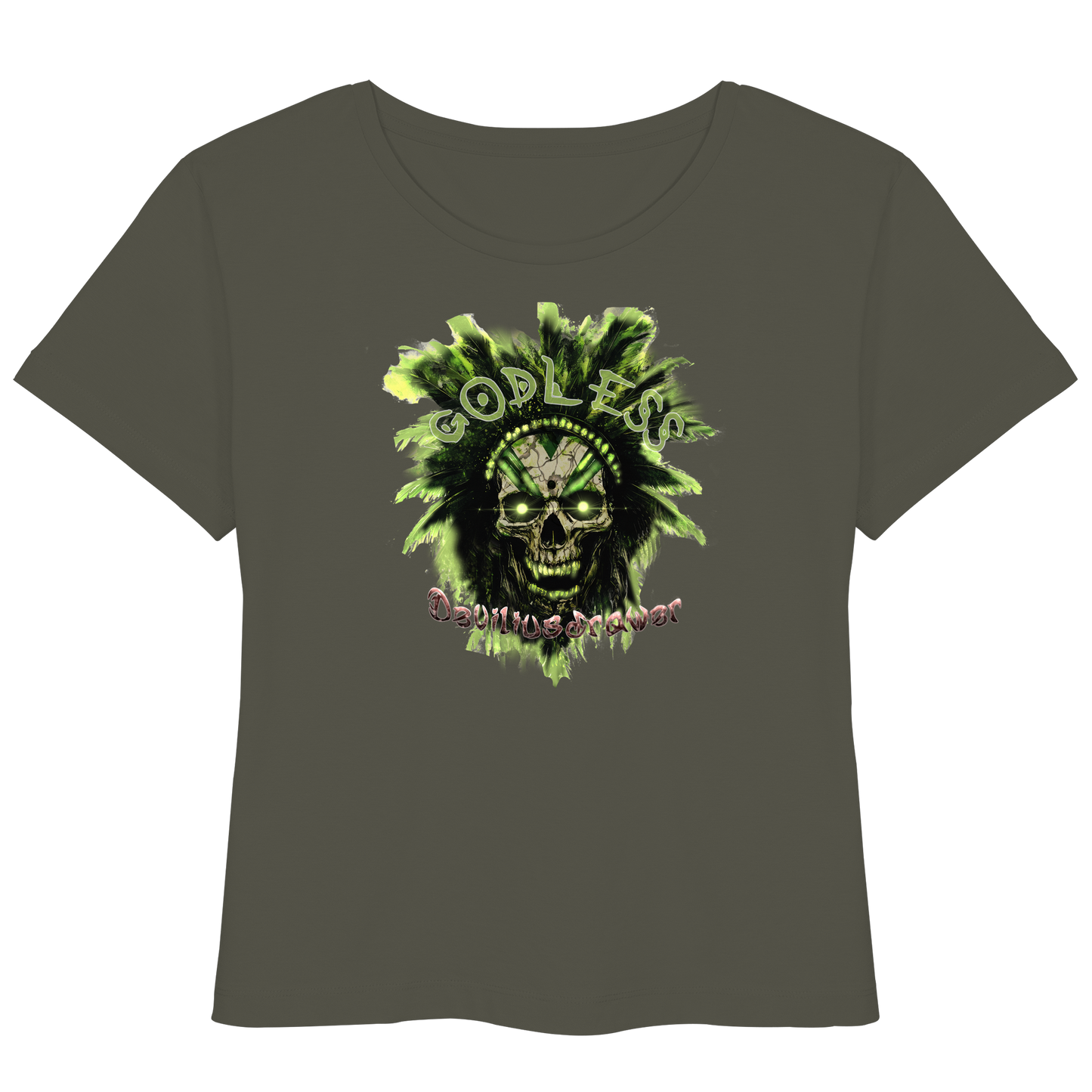 Deviliusdrawer Godless Skull - Womens Organic Lightweight T-Shirt
