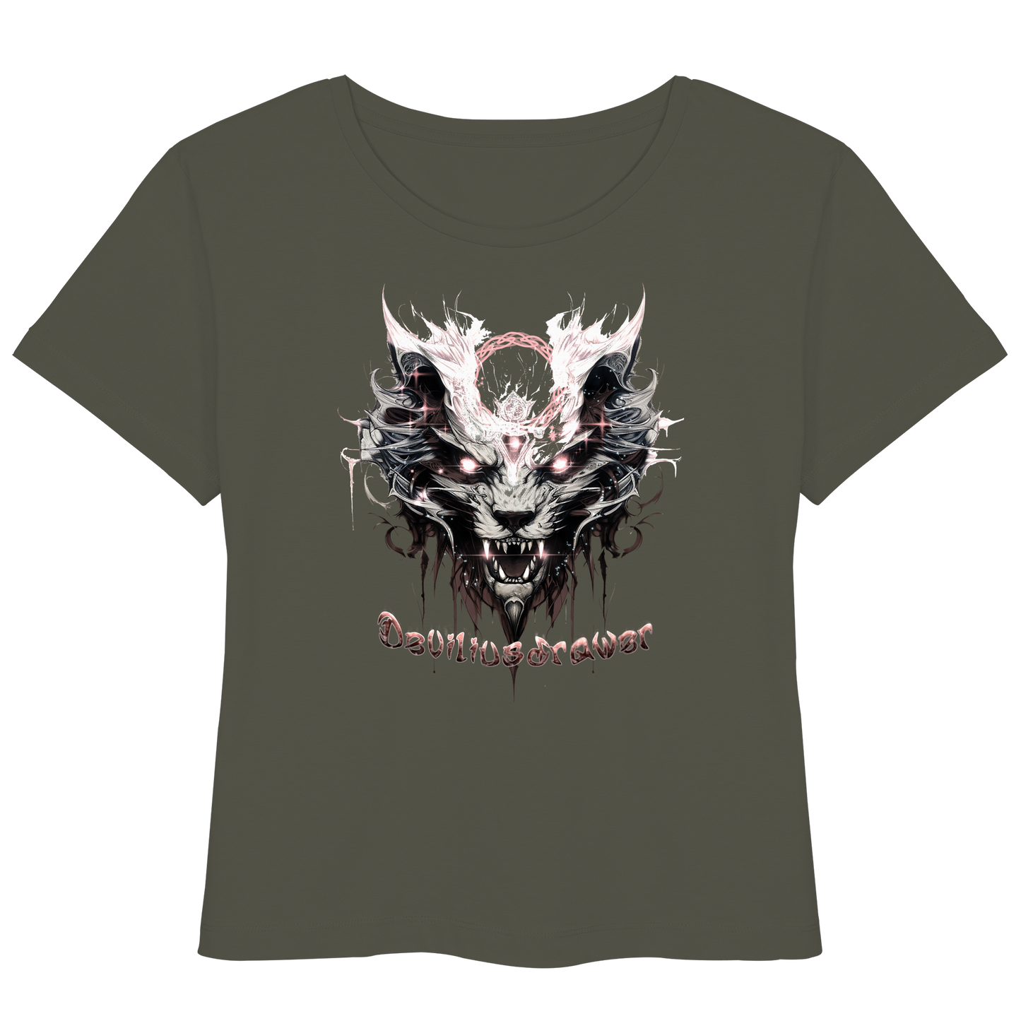 Deviliusdrawer Demonic Glow Cat - Womens Organic Lightweight T-Shirt