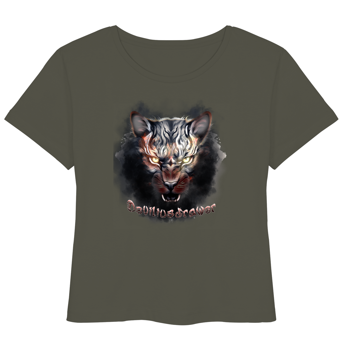 Deviliusdrawer Smoke Tiger - Womens Organic Lightweight T-Shirt
