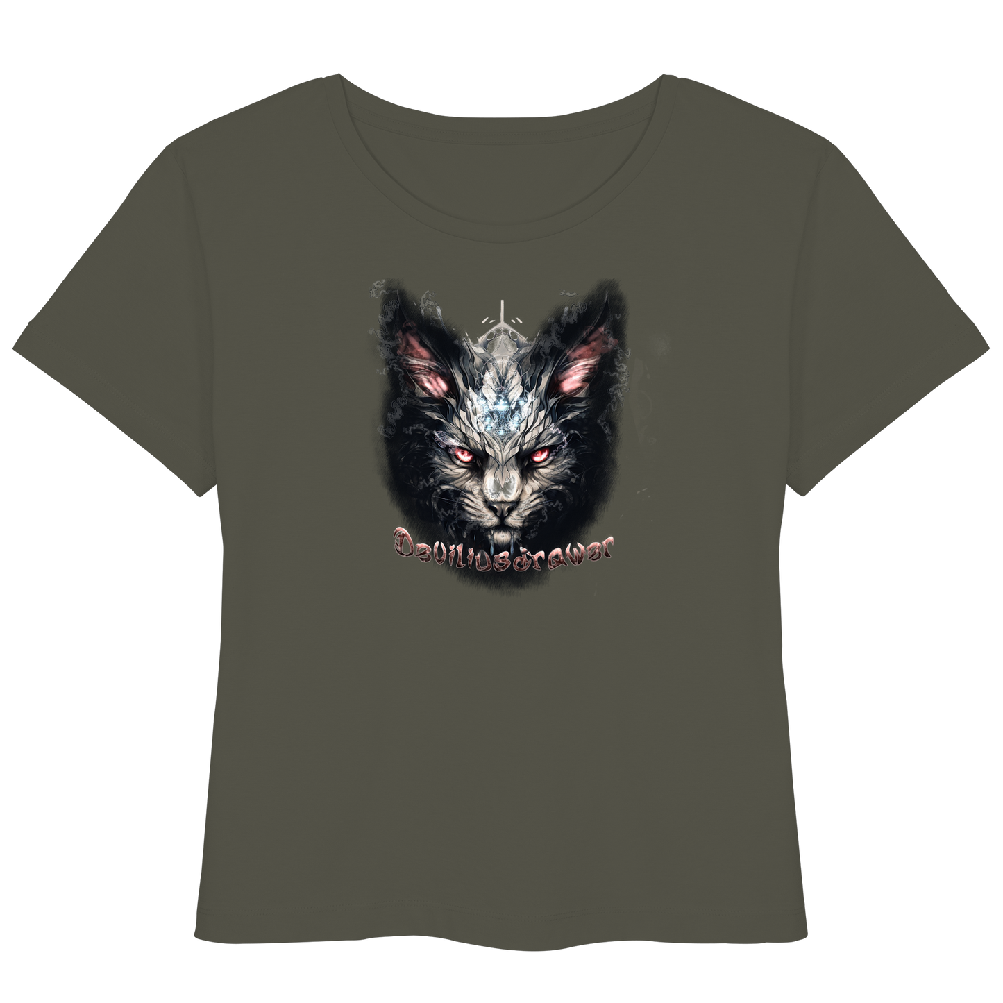 Deviliusdrawer Myshtical Redeyed Cat - Womens Organic Lightweight T-Shirt