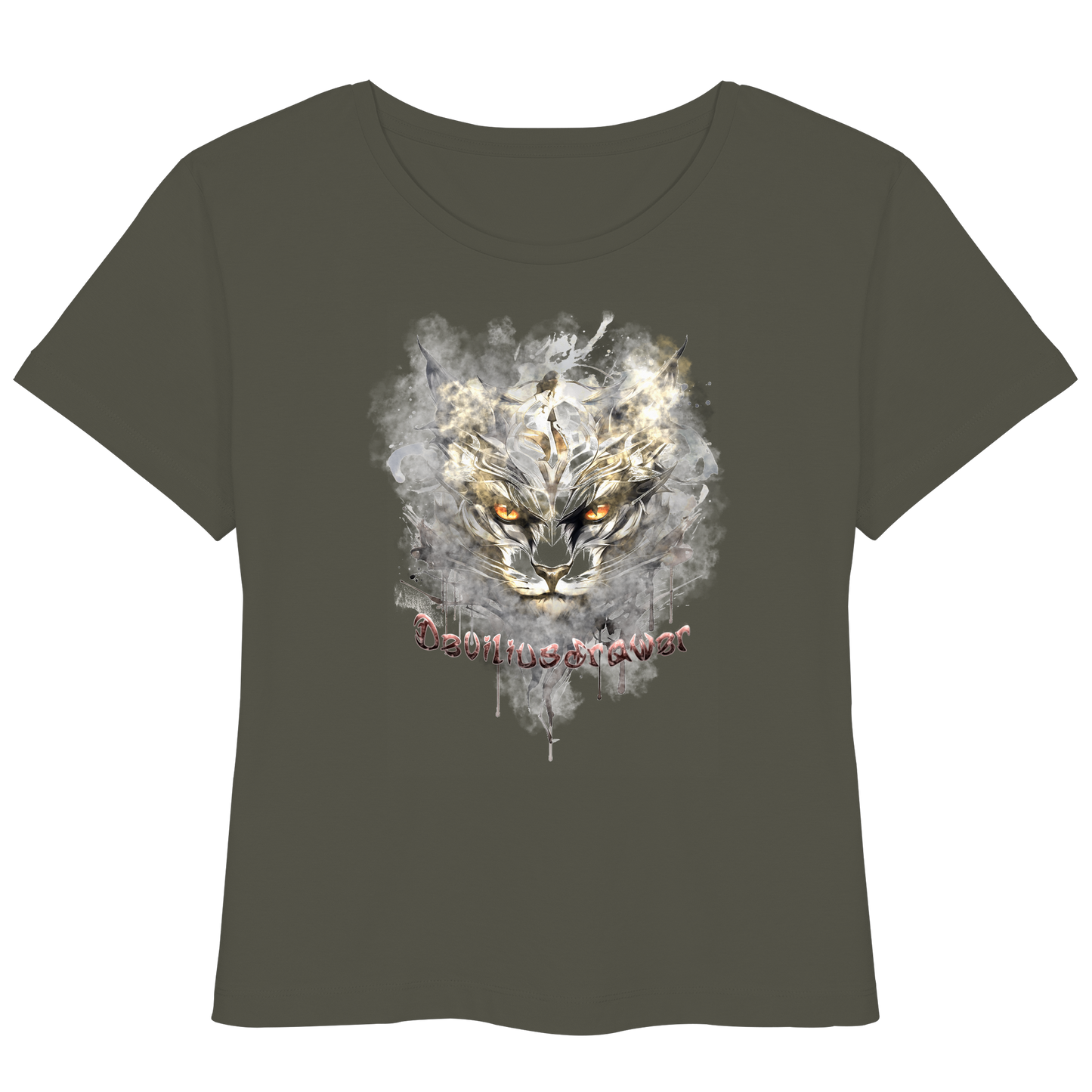 Deviliusdrawer White Catgod - Womens Organic Lightweight T-Shirt