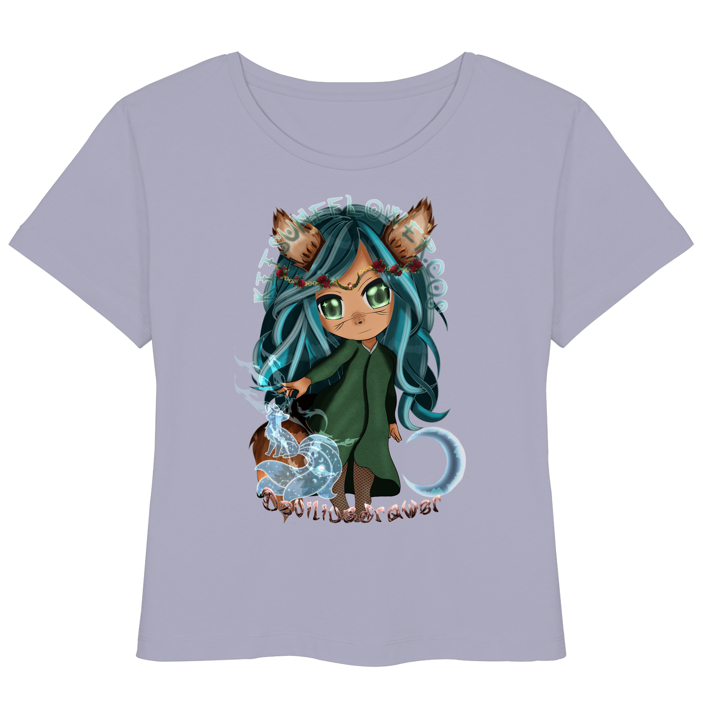 Deviliusdrawer Kitsuneflower - Womens Organic Lightweight T-Shirt