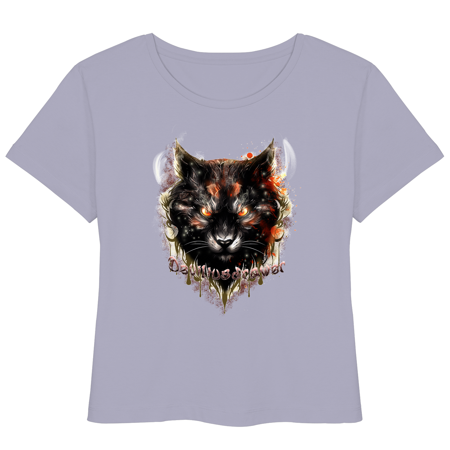 Deviliusdrawer Red Devil Cat - Womens Organic Lightweight T-Shirt