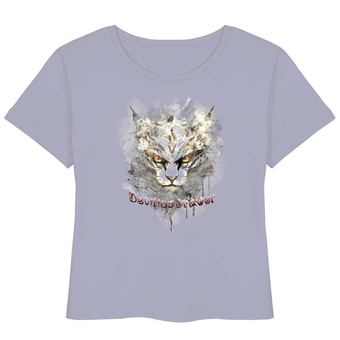 Deviliusdrawer White Catgod - Womens Organic Lightweight T-Shirt