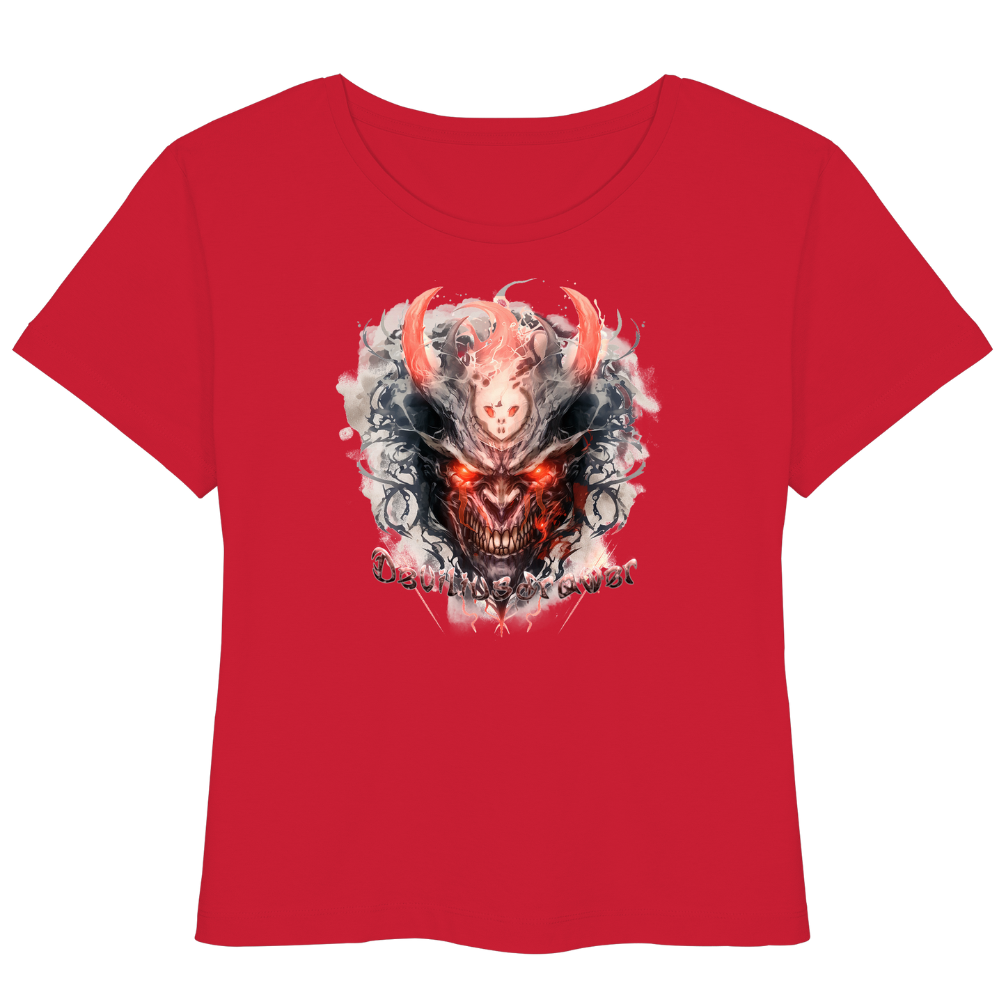Deviliusdrawer Red Horn Devil - Womens Organic Lightweight T-Shirt