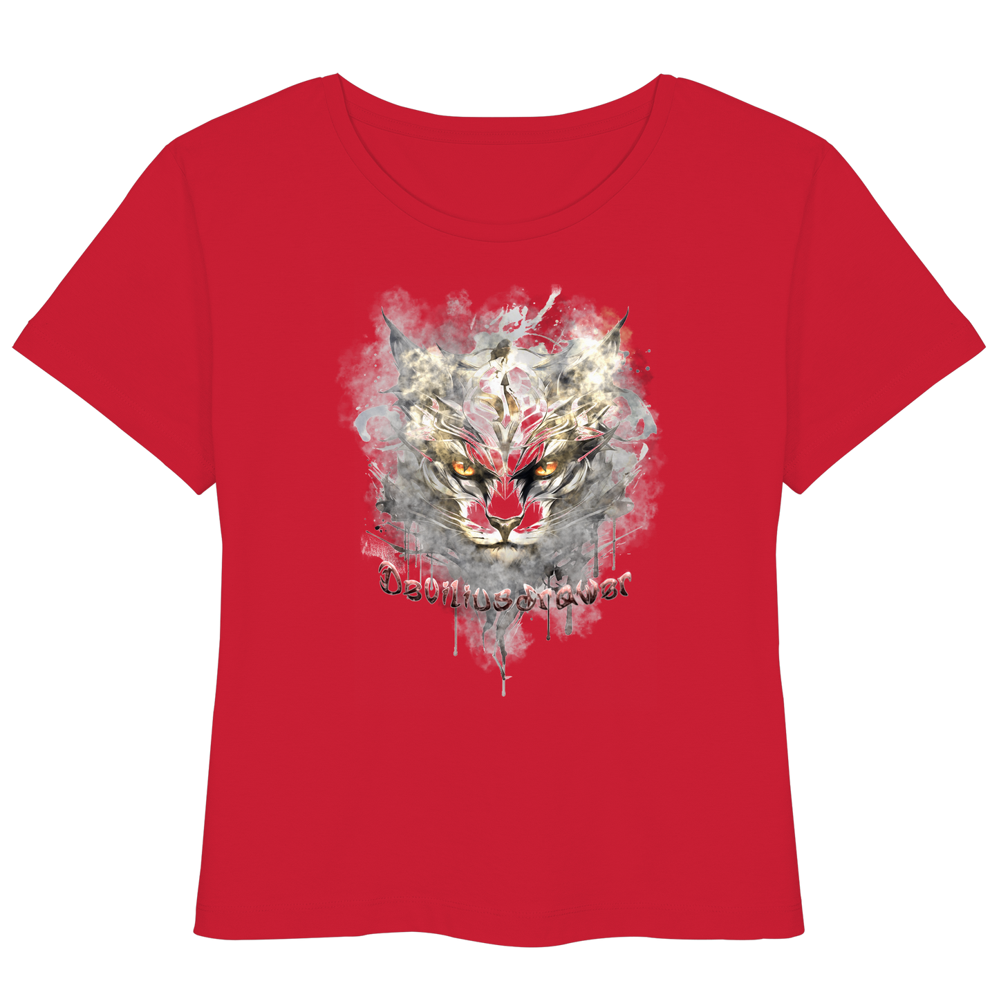 Deviliusdrawer White Catgod - Womens Organic Lightweight T-Shirt