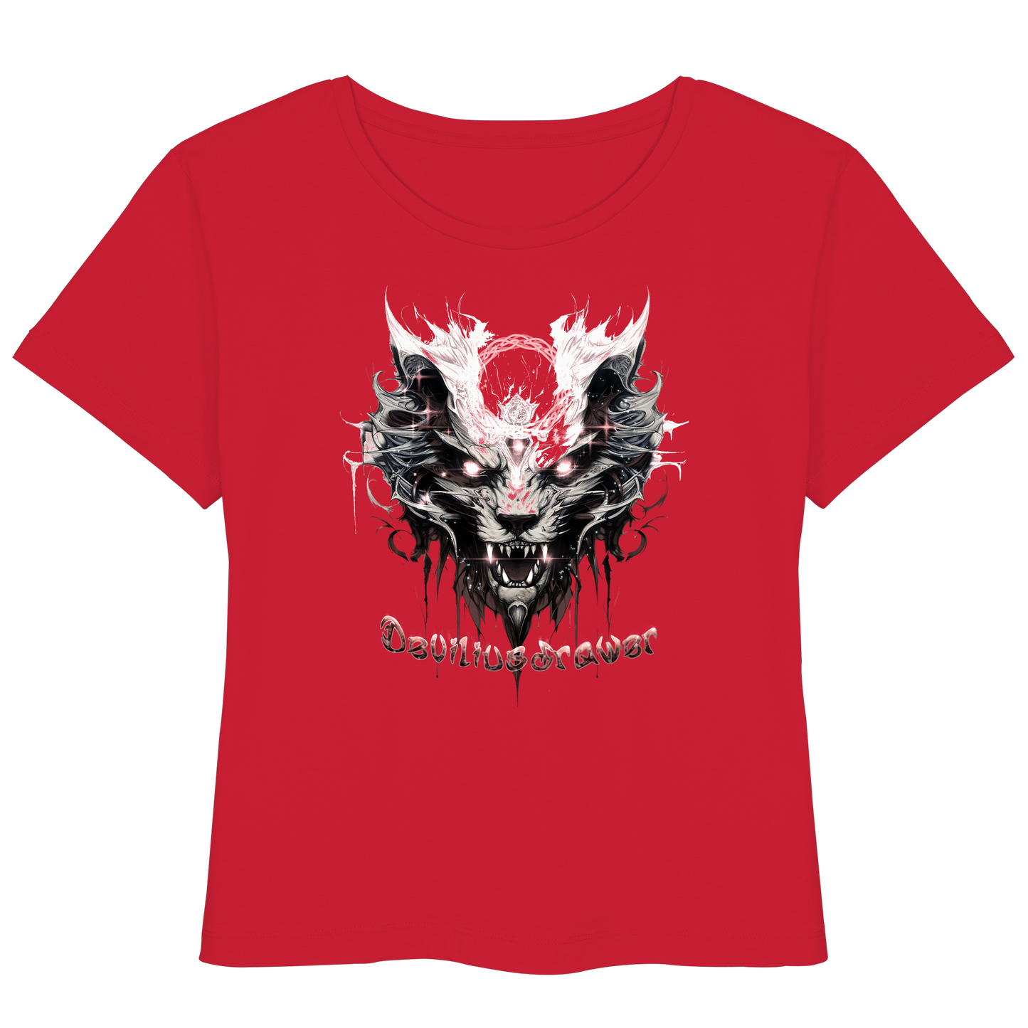 Deviliusdrawer Demonic Glow Cat - Womens Organic Lightweight T-Shirt
