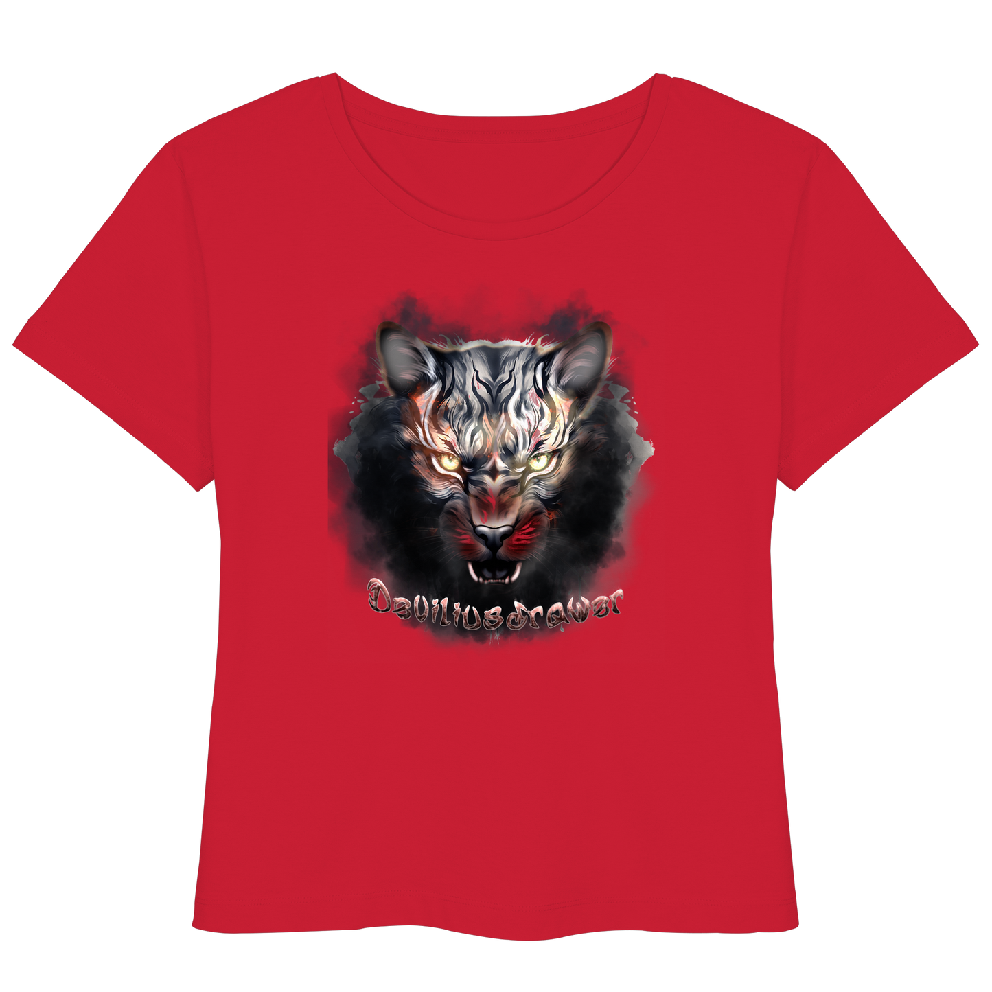 Deviliusdrawer Smoke Tiger - Womens Organic Lightweight T-Shirt