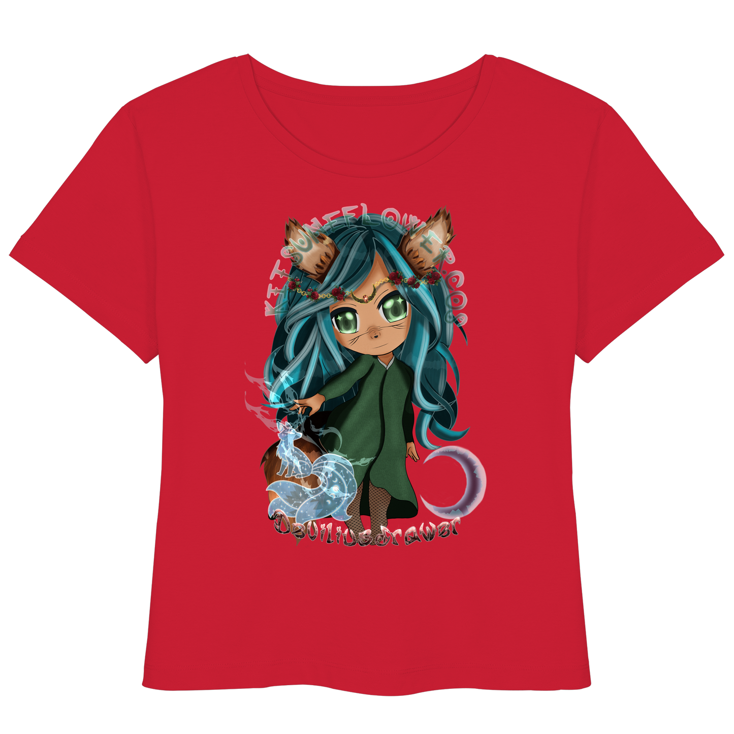 Deviliusdrawer Kitsuneflower - Womens Organic Lightweight T-Shirt