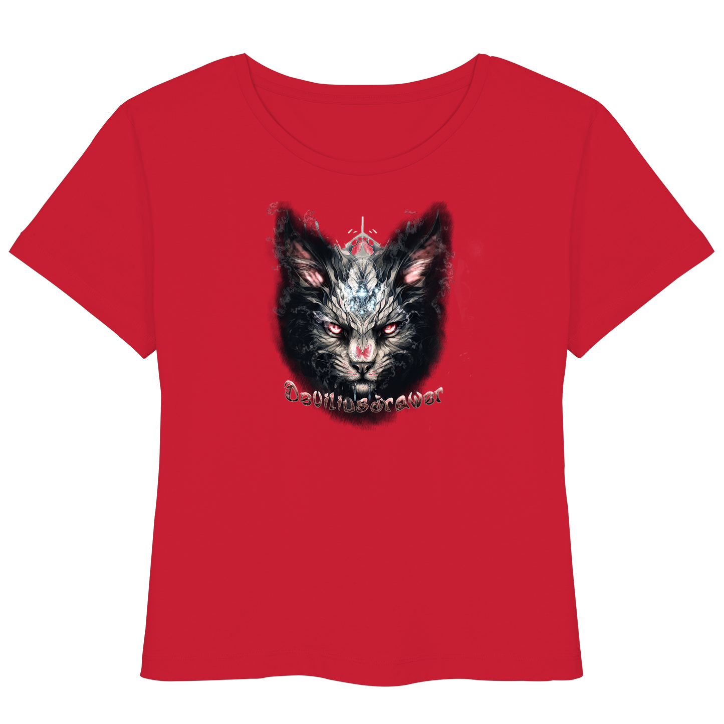 Deviliusdrawer Myshtical Redeyed Cat - Womens Organic Lightweight T-Shirt