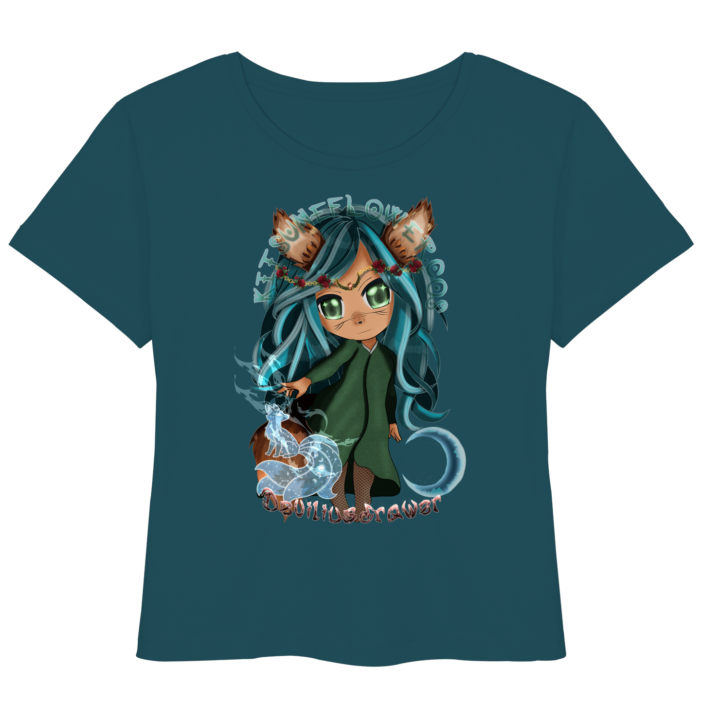 Deviliusdrawer Kitsuneflower - Womens Organic Lightweight T-Shirt