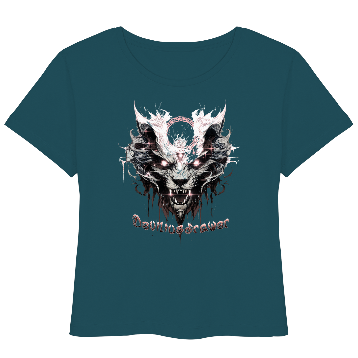 Deviliusdrawer Demonic Glow Cat - Womens Organic Lightweight T-Shirt