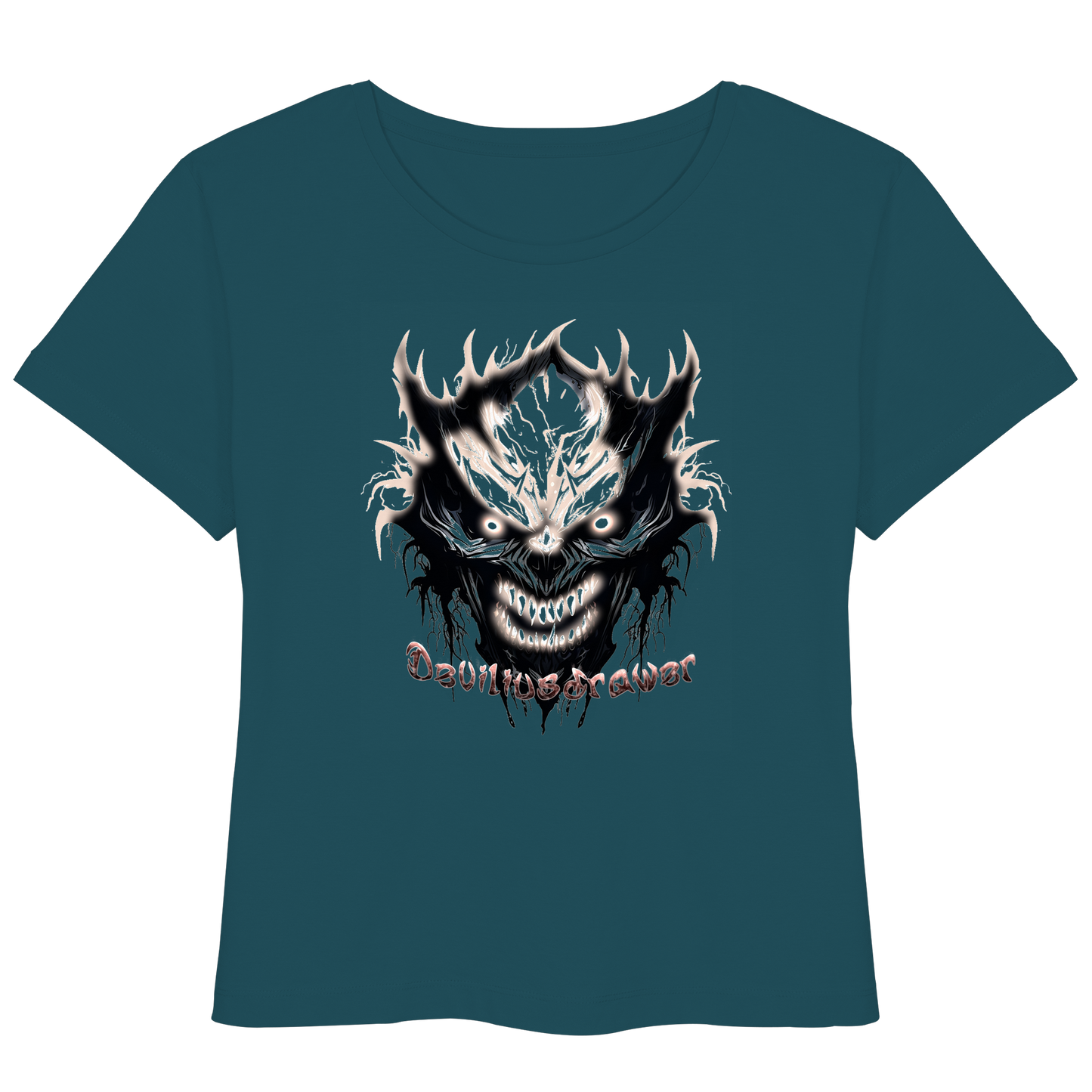 Deviliusdrawer Crazy Glow Devil - Womens Organic Lightweight T-Shirt