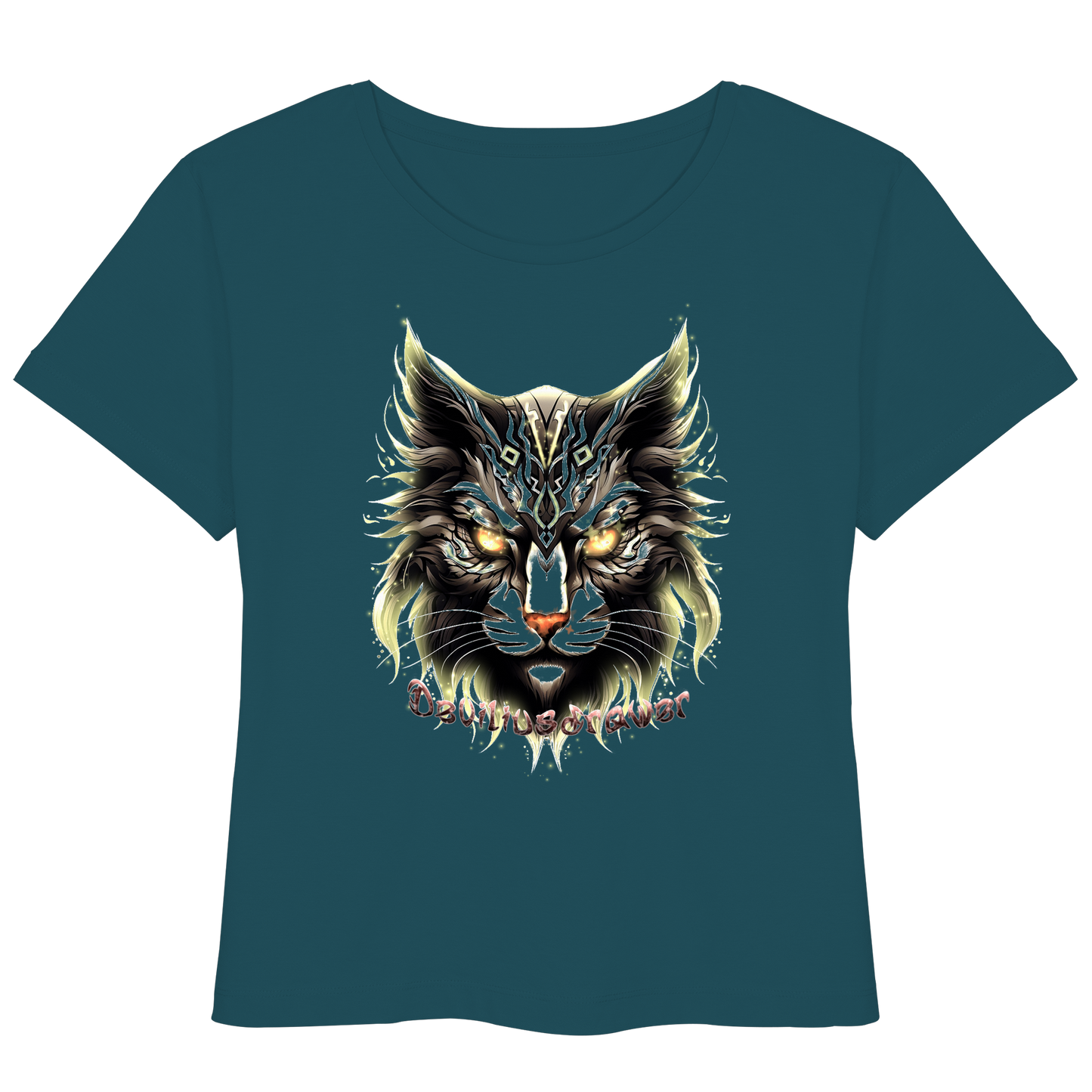 Deviliusdrawer Golden Cat - Womens Organic Lightweight T-Shirt