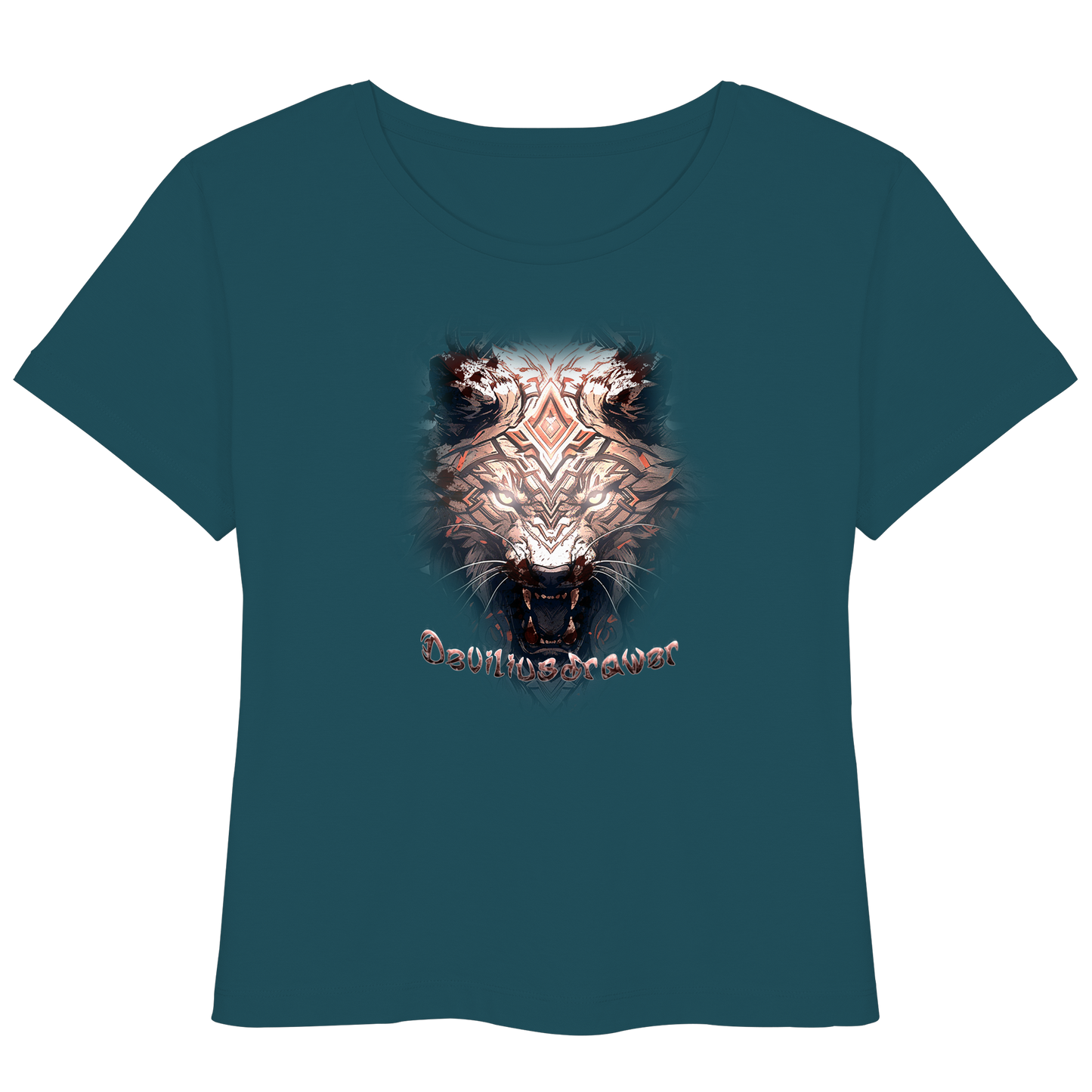 Deviliusdrawer Gold Metal Tiger - Womens Organic Lightweight T-Shirt