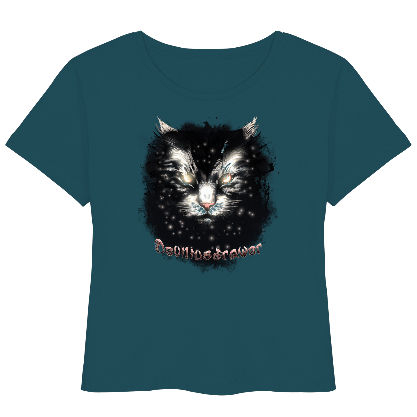Deviliusdrawer Star Cat - Womens Organic Lightweight T-Shirt