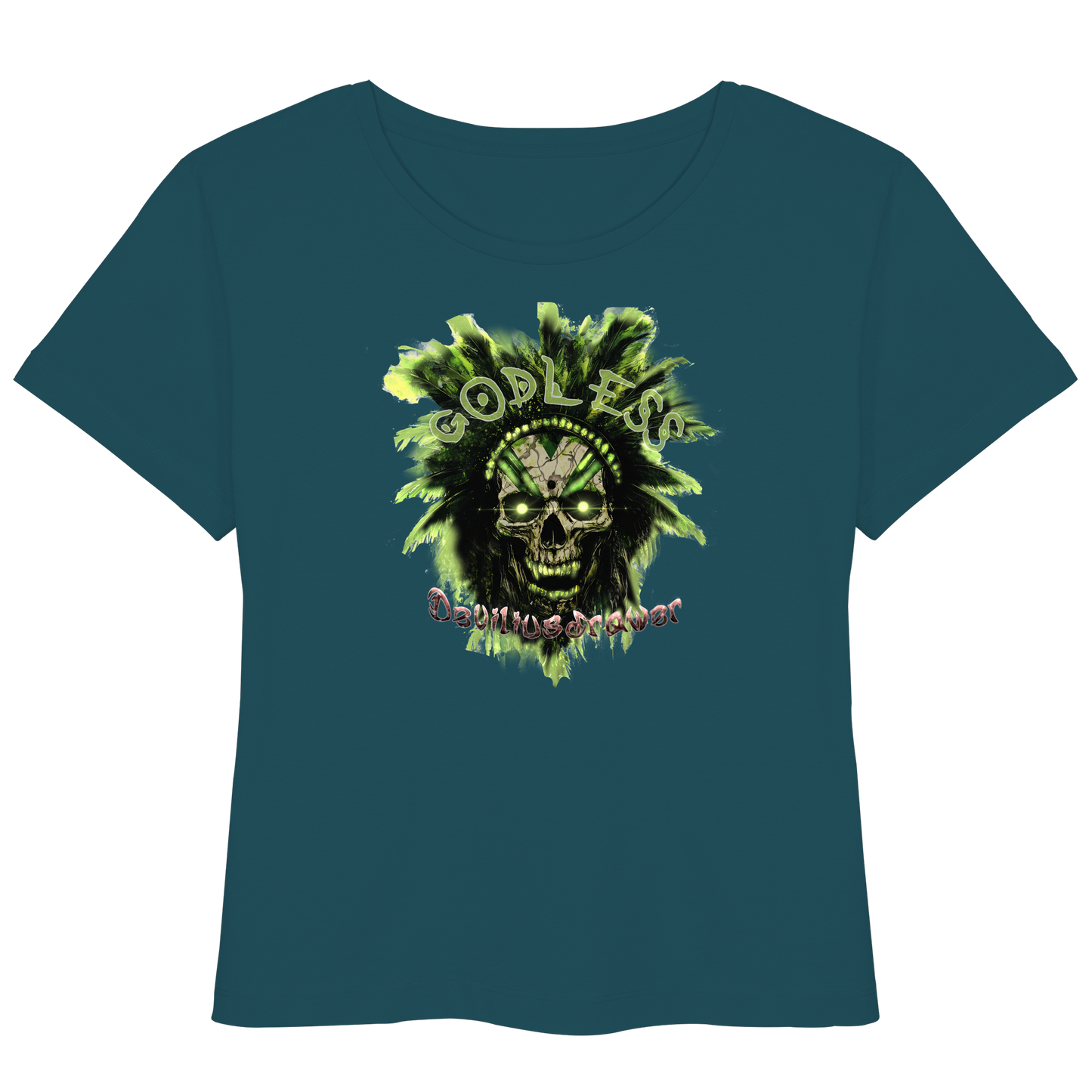 Deviliusdrawer Godless Skull - Womens Organic Lightweight T-Shirt