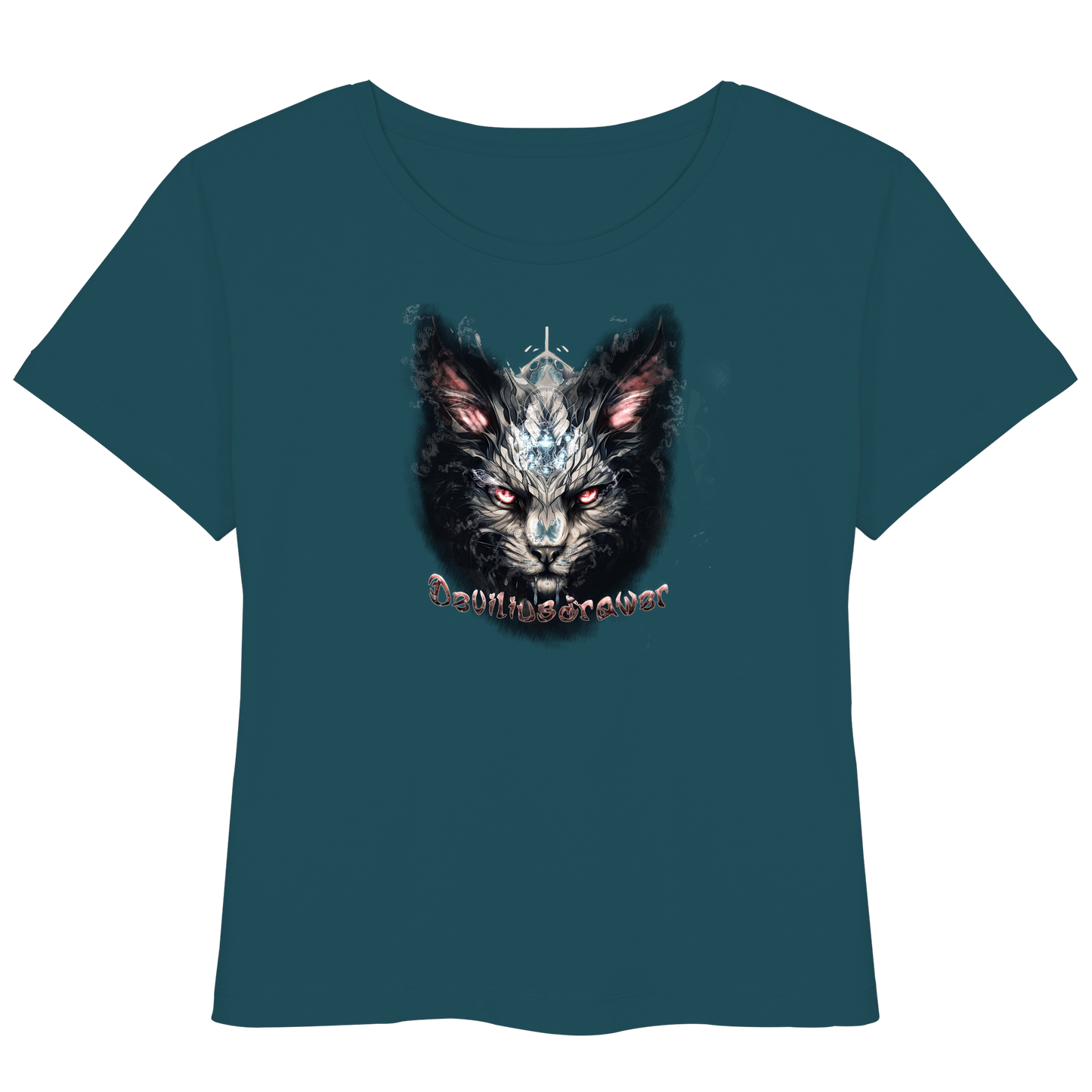 Deviliusdrawer Myshtical Redeyed Cat - Womens Organic Lightweight T-Shirt