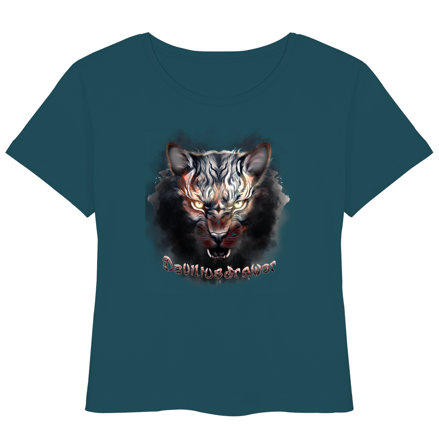Deviliusdrawer Smoke Tiger - Womens Organic Lightweight T-Shirt