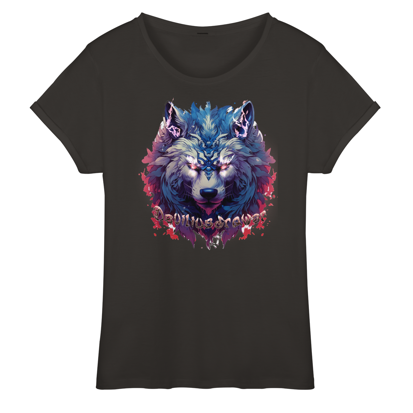 Deviliusdrawer Magic Wolf - Womens Roll-Up T-Shirt