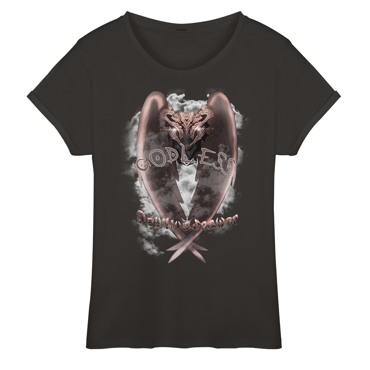 Deviliusdrawer Godless Owl - Womens Roll-Up T-Shirt