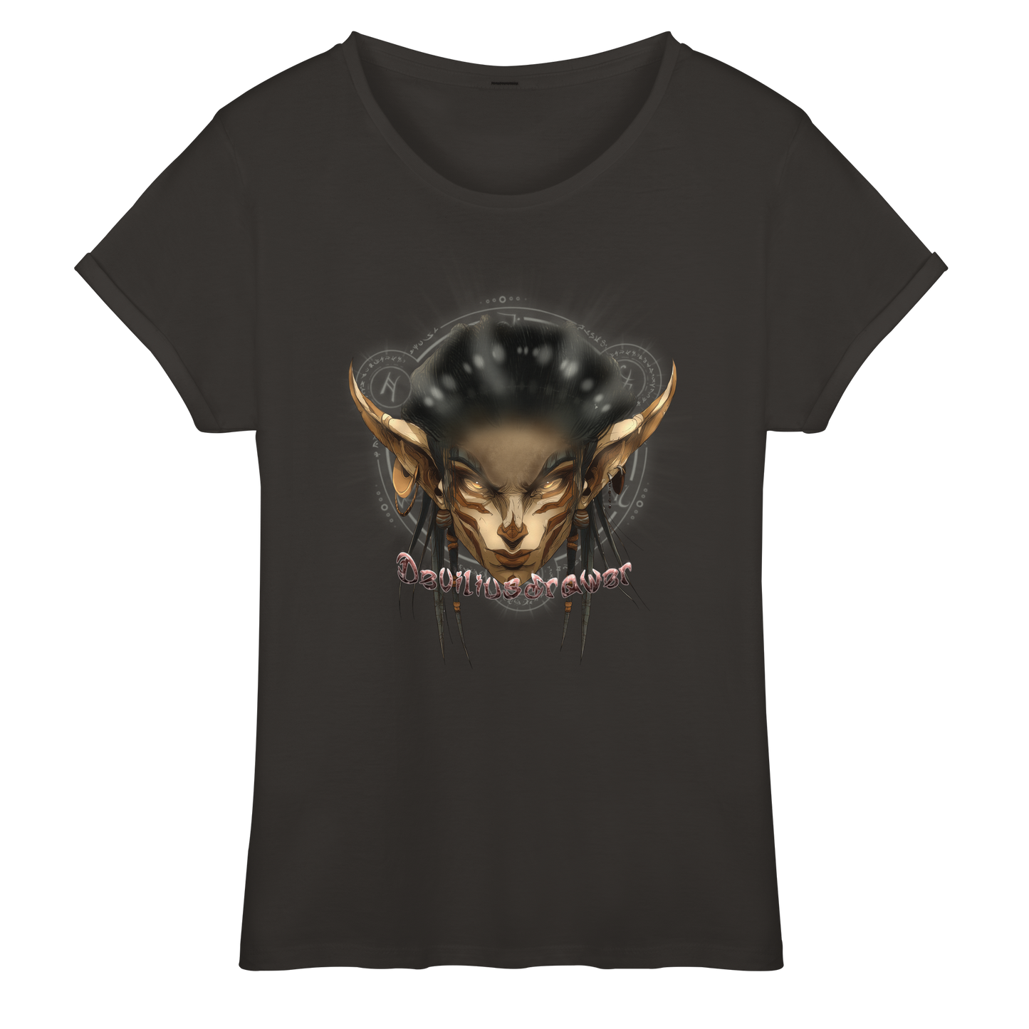Deviliusdrawer Gold Magician Elf - Womens Roll-Up T-Shirt