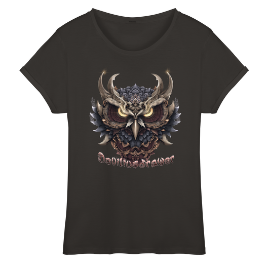Deviliusdrawer Golden Owl - Womens Roll-Up T-Shirt