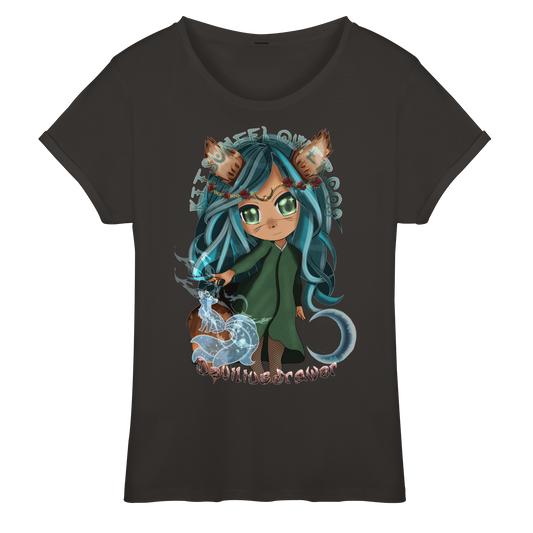 Deviliusdrawer Kitsuneflower - Womens Roll-Up T-Shirt