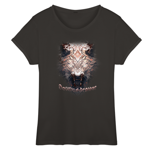 Deviliusdrawer Gold Metal Tiger - Womens Roll-Up T-Shirt