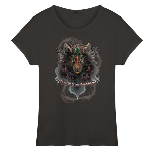Deviliusdrawer Godless Wolf - Womens Roll-Up T-Shirt