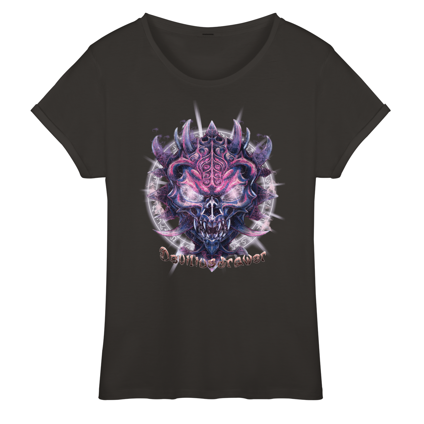Deviliusdrawer Fire Demon - Womens Roll-Up T-Shirt