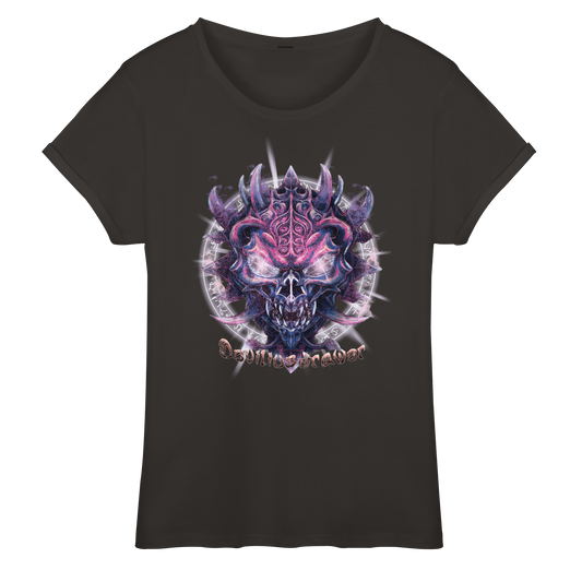 Deviliusdrawer Fire Demon - Womens Roll-Up T-Shirt