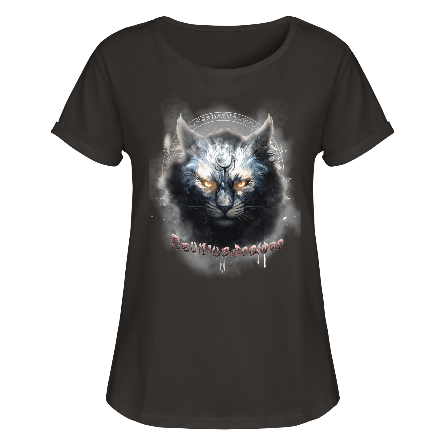 Deviliusdrawer Mysthic Cat - Womens Roll-Up T-Shirt