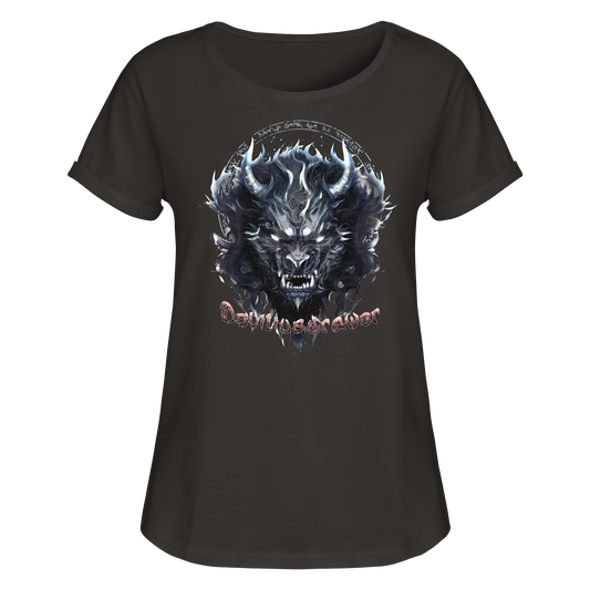 Deviliusdrawer Dark Wolf Mask - Womens Roll-Up T-Shirt