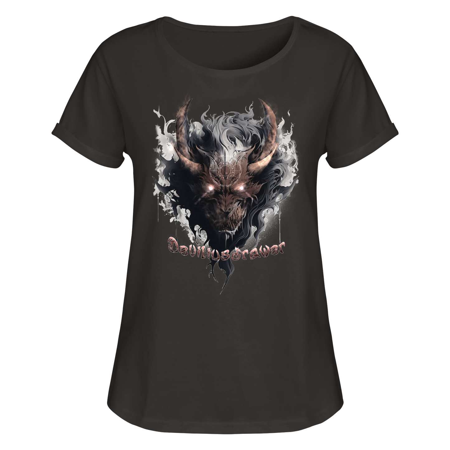 Deviliusdrawer Magic Redeyed Demon - Womens Roll-Up T-Shirt