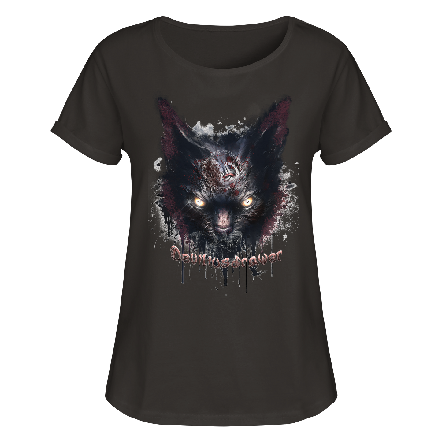 Deviliusdrawer Zombie Cat - Womens Roll-Up T-Shirt