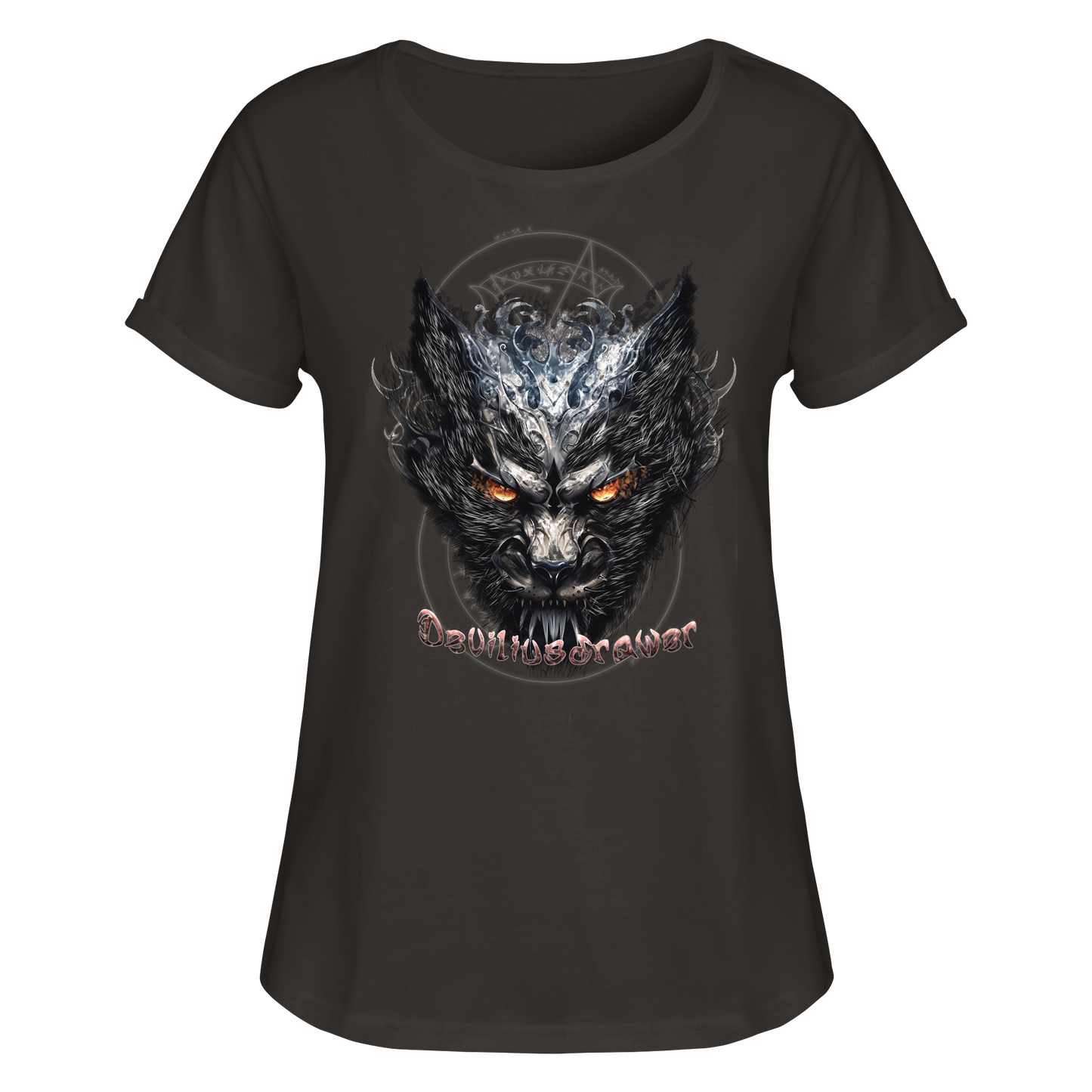 Deviliusdrawer Iron Cat - Womens Roll-Up T-Shirt