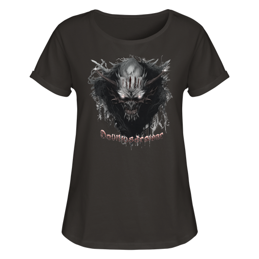 Deviliusdrawer Dark Smoke Demon - Womens Roll-Up T-Shirt