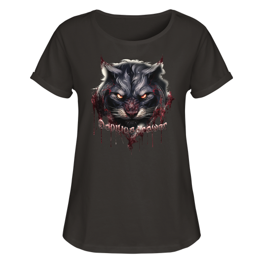 Deviliusdrawer Badass Cat - Womens Roll-Up T-Shirt