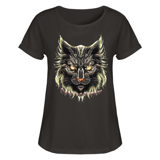 Deviliusdrawer Golden Cat - Womens Roll-Up T-Shirt