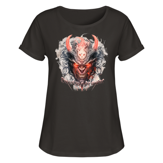 Deviliusdrawer Red Horn Devil - Womens Roll-Up T-Shirt