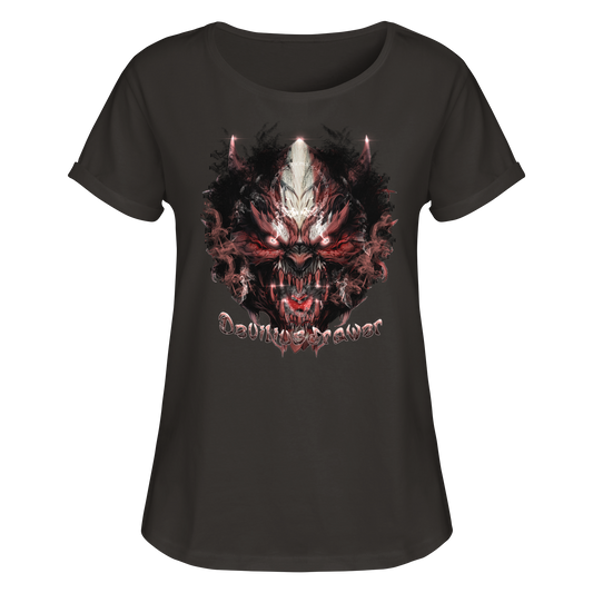 Deviliusdrawer Bloody Demon Vampire - Womens Roll-Up T-Shirt