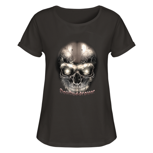 Deviliusdrawer Fire Skeleton Iron - Womens Roll-Up T-Shirt