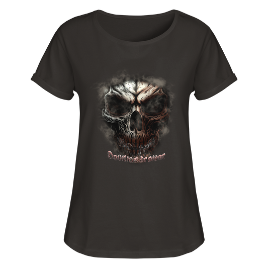 Deviliusdrawer Fire Skeleton - Womens Roll-Up T-Shirt